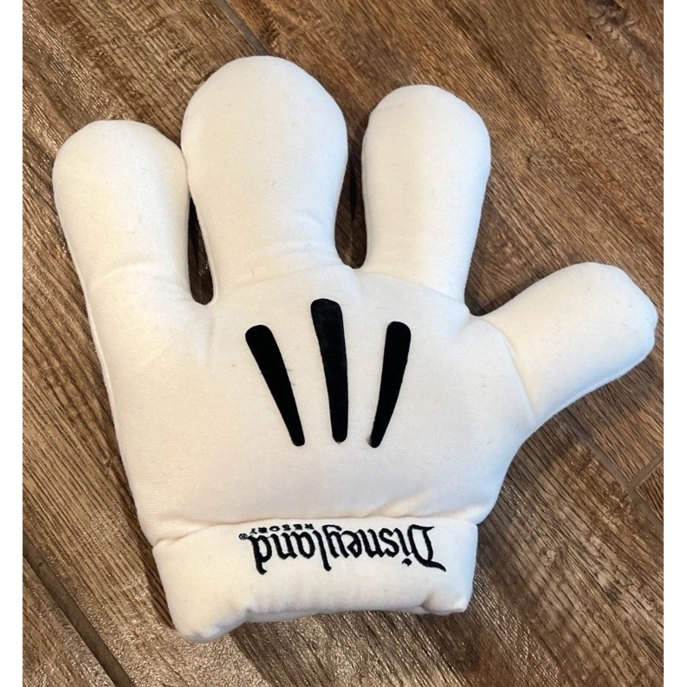 Disney Parks Mini Mickey Mouse White Plush Hand Gloves One Size Left Hand